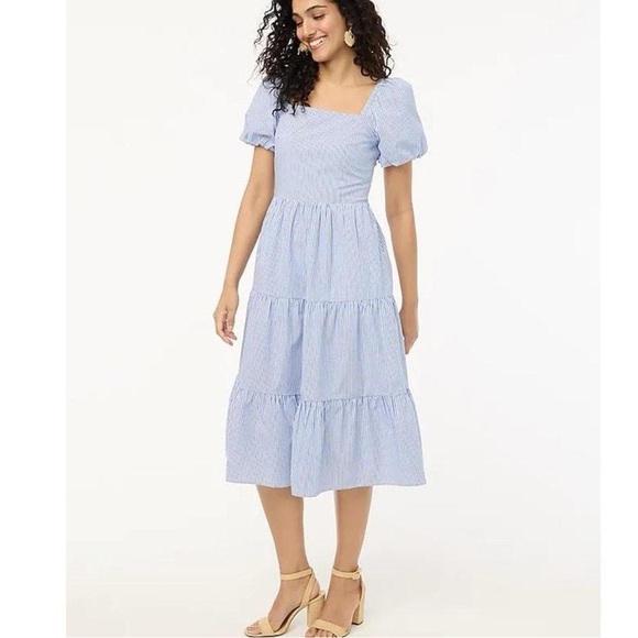 J. Crew blue stripe dress | Cotton dress | Midi dress - Picture 7 of 7